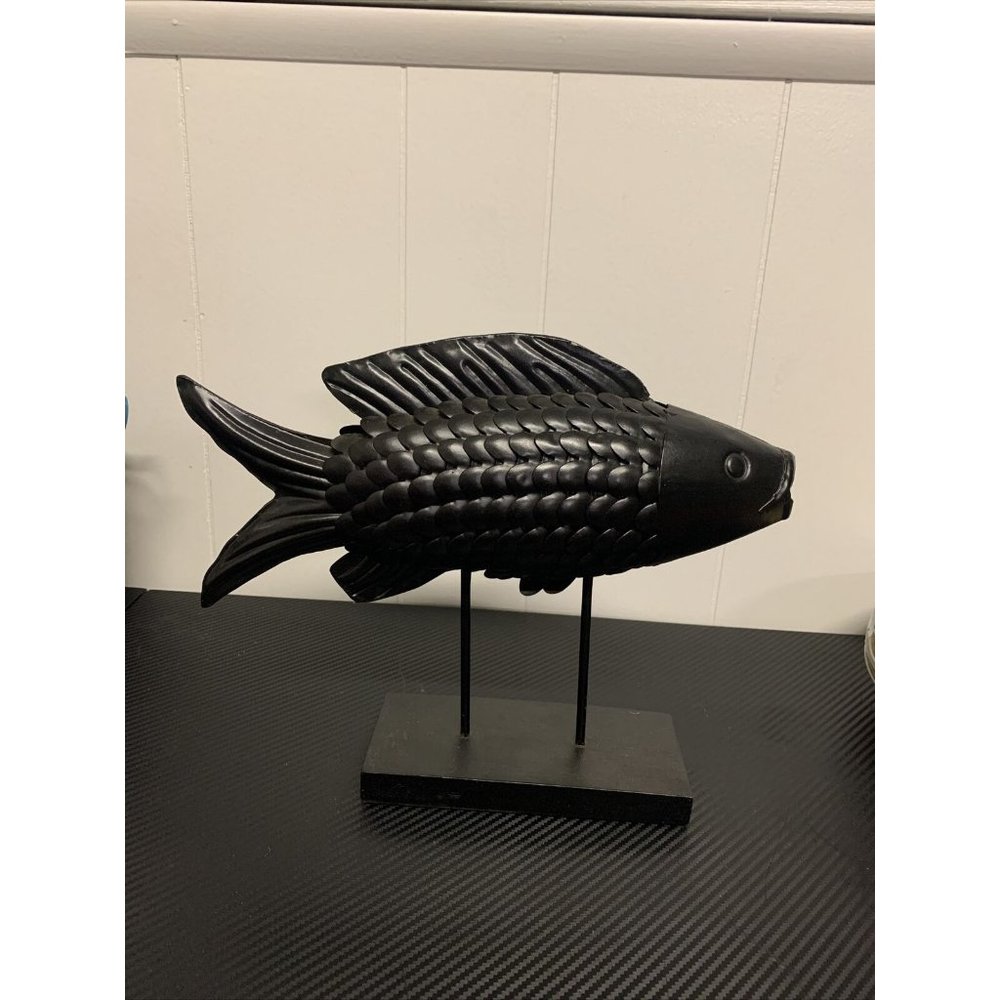 New Vintage Target Home Brand 12.5” 3-Dimensional Metal Fish On Stand